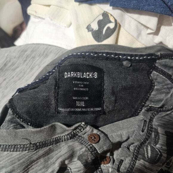 Vintage y2k grey cyber grunge emo skater henley short sleeve tee - Picture 3 of 3